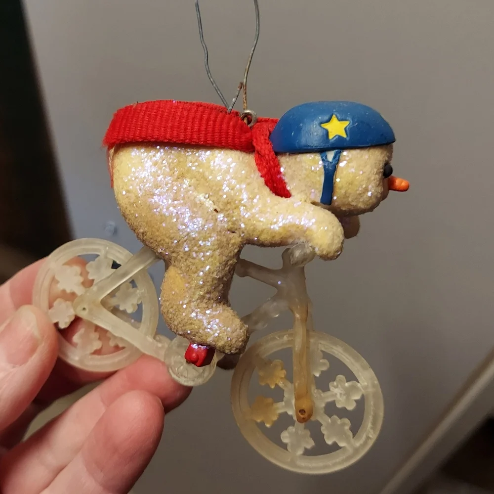 Vintage Icicle Bicycle Christmas Ornament